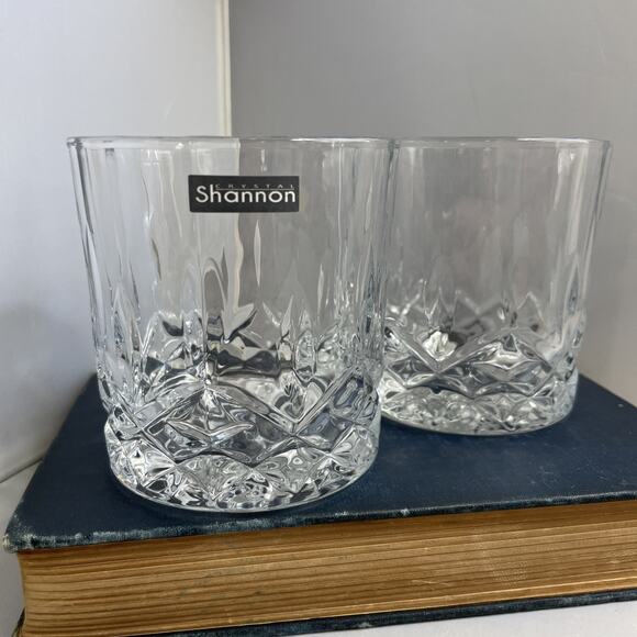 Pair Shannon Double Old Fashioned Drinking‎ Liquor Whiskey Cocktail Glasses - Picture 1 of 9